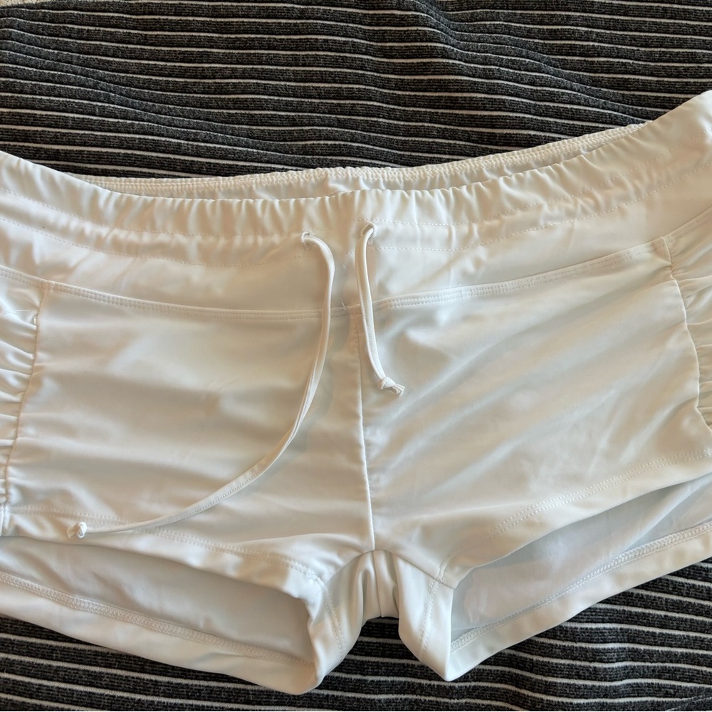 Women's White Swim Shorts